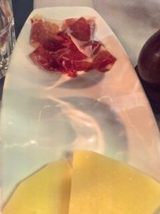 Parma ham and cheese - after we'd already nibbled!