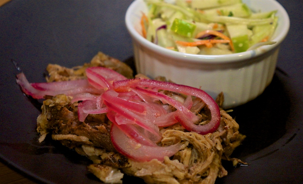 Nov 9: Supermarket Sushi; Pulled Pork and Apple Slaw with Ceviche Onion