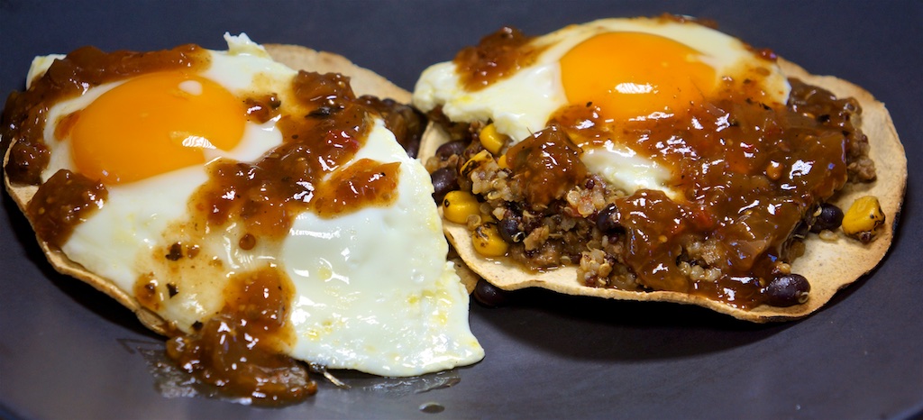 Feb 25: Mexican Chili, Fried Egg on Baked Tostadas; Choucroute (Repeat)