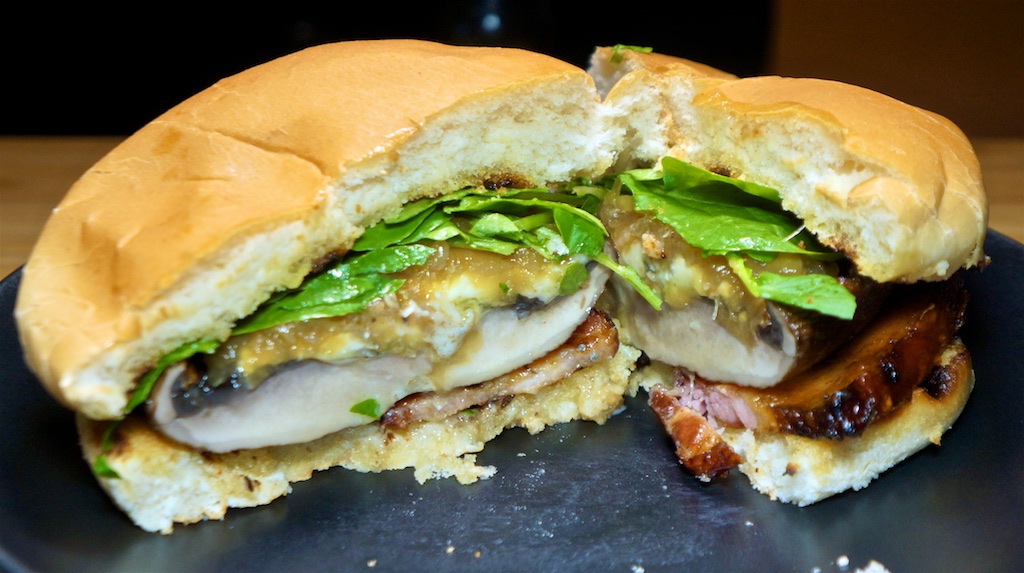 Jul 7: Chicken Breast, Moon Blushed Tomato & Swiss; Portobello Mushroom Burger