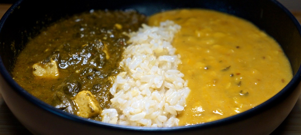 Jul 30: In and Out Burger; Yellow Tadka Dal and Paleek Paneer with Brown Rice