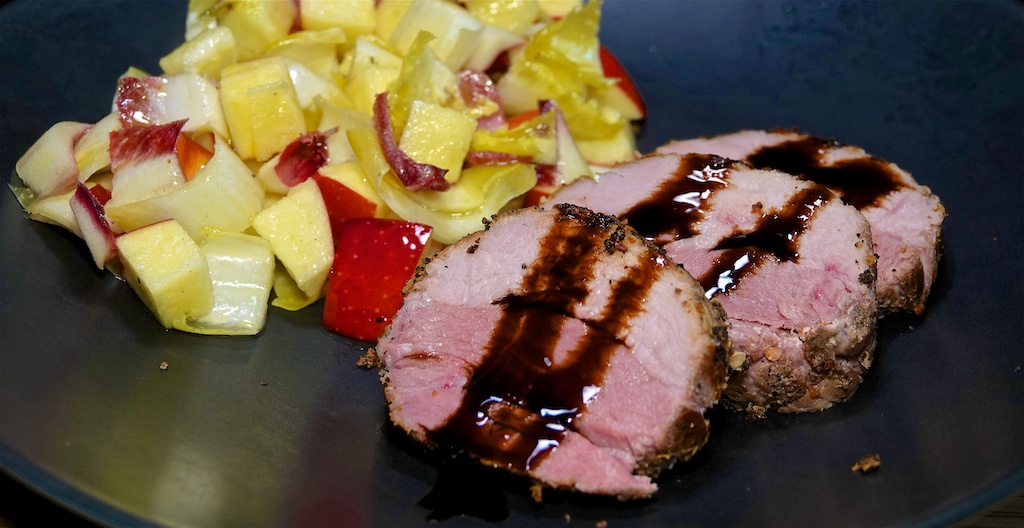 Oct 6: Heuvos Rancheros; Sous vide Pork Sirloin with Apple and Endive Salad