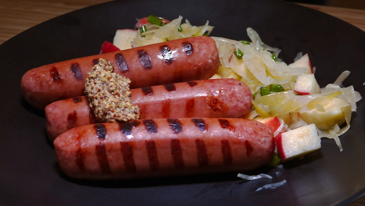 Aug 22: Knackwurst with Apple Sauerkraut Salad