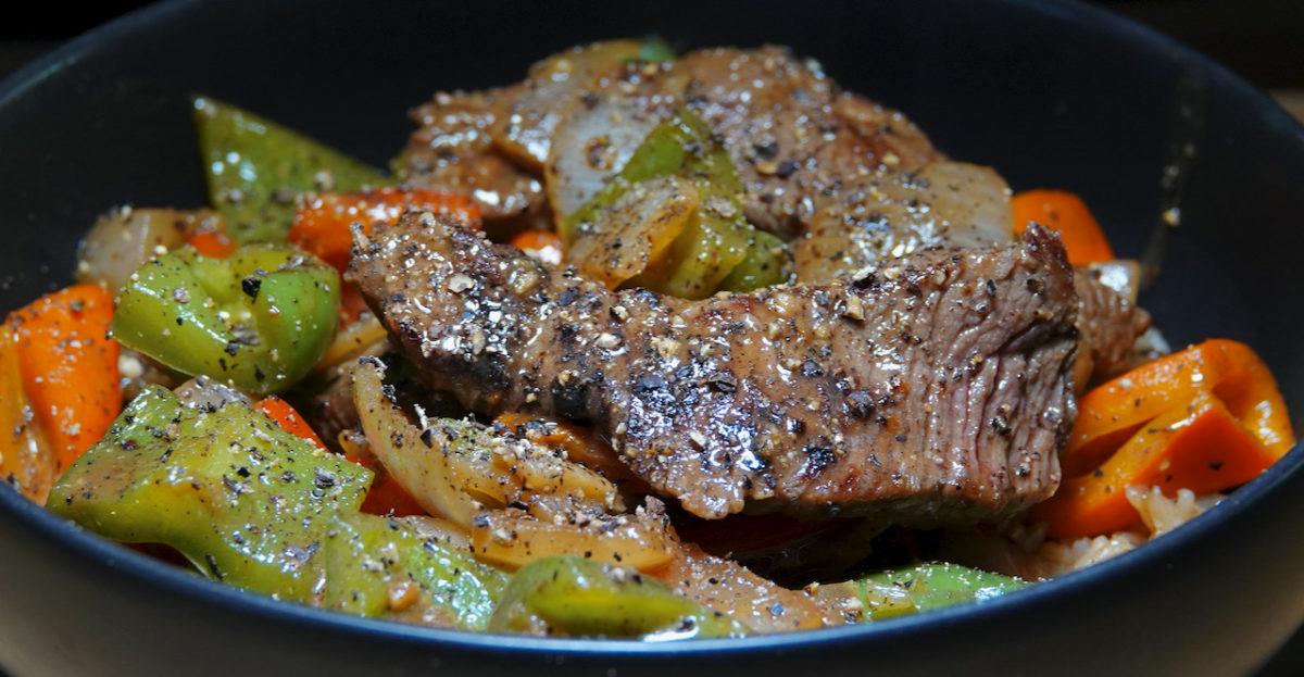 Aug 24: Black Pepper Beef with Brown Rice