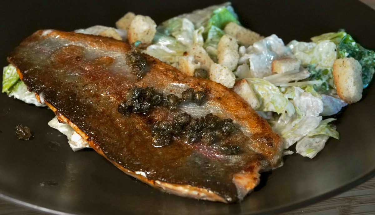 Aug 27: Fried Trout with Caesar Salad