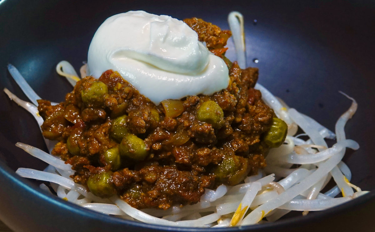 Jun 7: Lamb Keema on Bean Sprouts