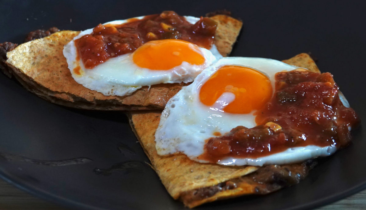 Jul 4: Quesadilla with Fried Eggs