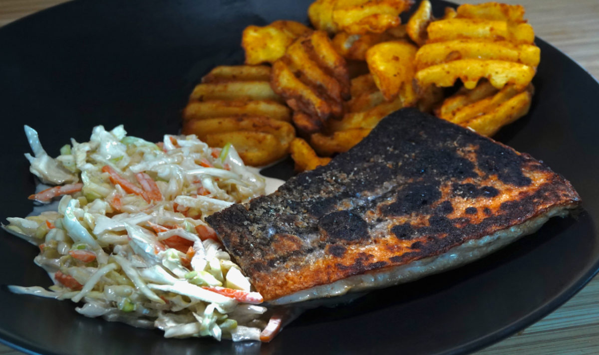 Jul 1: Striped Bass, Coleslaw and Waffle Fries