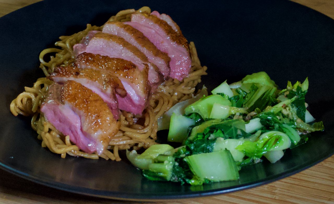 Oct 23 Sous Vide And Seared Duck Breast With Sautéed Garlic Bok Choy